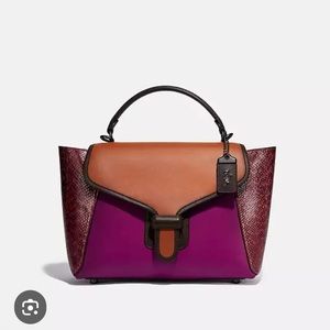 Coach Courier Carryall with Snakeskin Detail